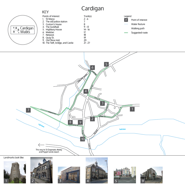 Cardigan Walking Tours Map